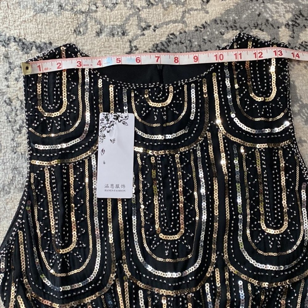 Black Bohemian Sequinned Dress - Picture 7 of 9